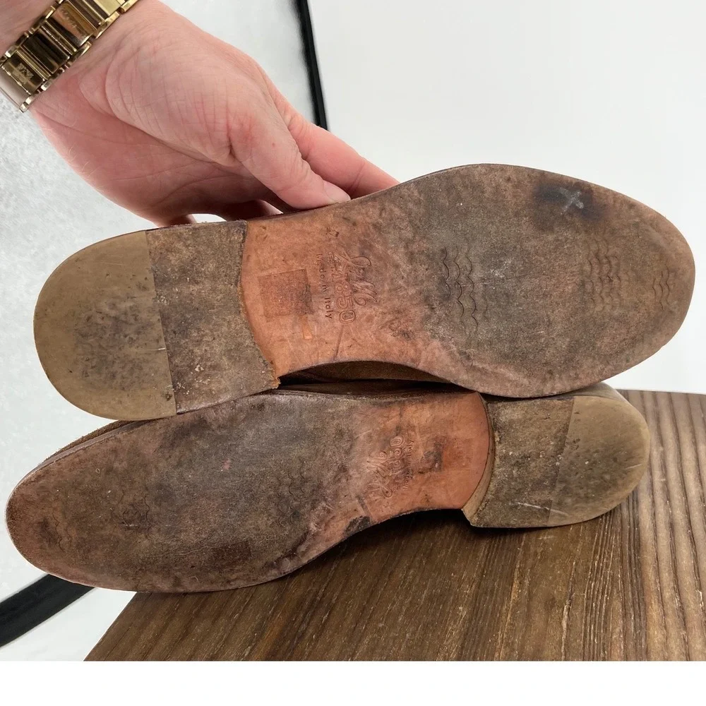 Johnston & Murphy J&M 1850 Two Tone Brown Suede Chukka Boots Made in Italy 9.5